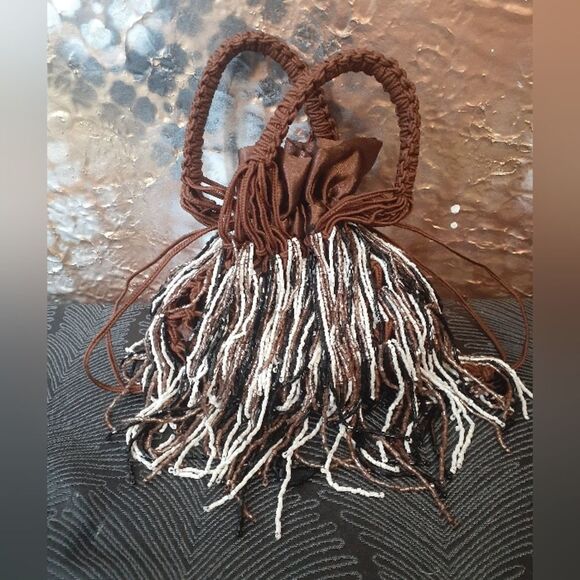 Zara Nwot Beaded And Fringed Mini Bucket Bag - Picture 15 of 15